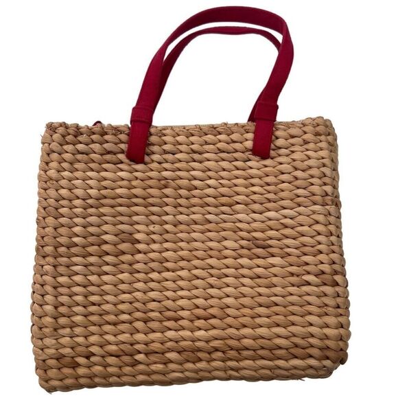 Vintage Strawberry Sequin Wicker Picnic Style Hand Bag - Picture 3 of 8